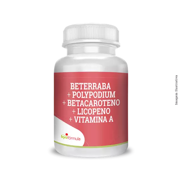 Mostrar detalhes para Beterraba + Polypodium + Betacaroteno + Licopeno + Vitamina A 60cps Imagem de Beterraba + Polypodium + Betacaroteno + Licopeno + Vitamina A 60cps