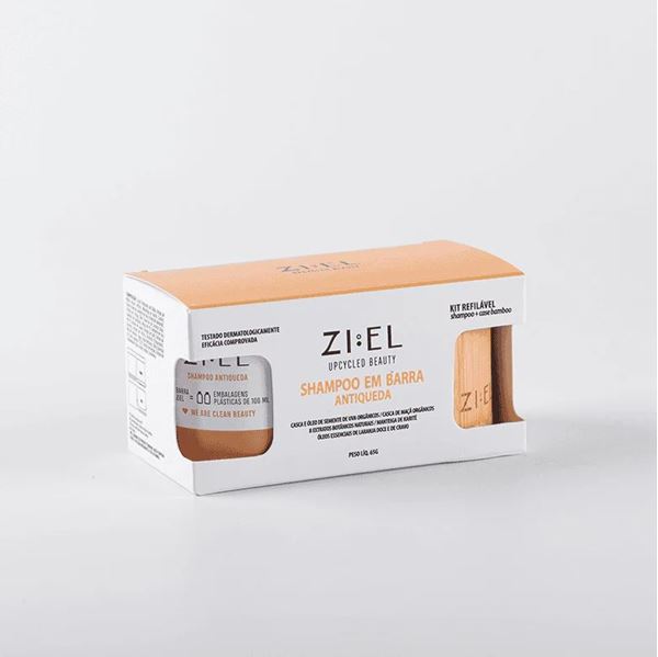 Imagem de Ziel Kit shampoo antiqueda com case de bambu 65gr